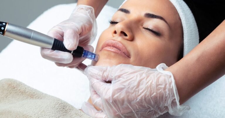 a women getting Micro needling with Salmon DNA for bright skin